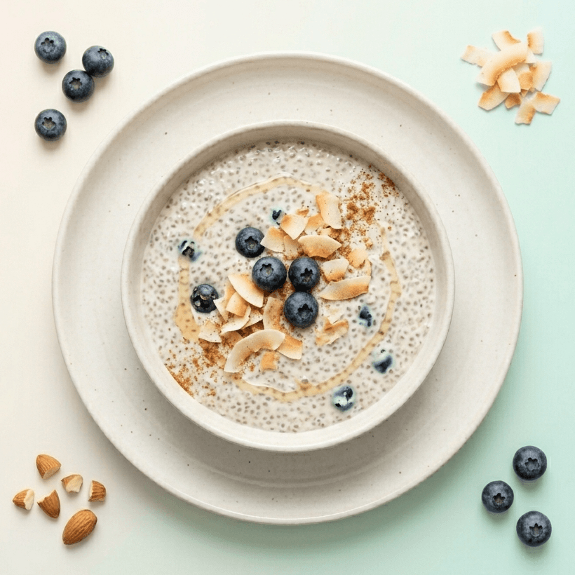 Chia pudding coco-myrtilles