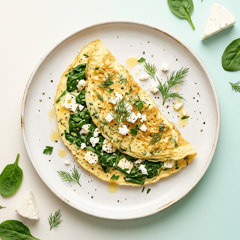 Omelette épinards-feta