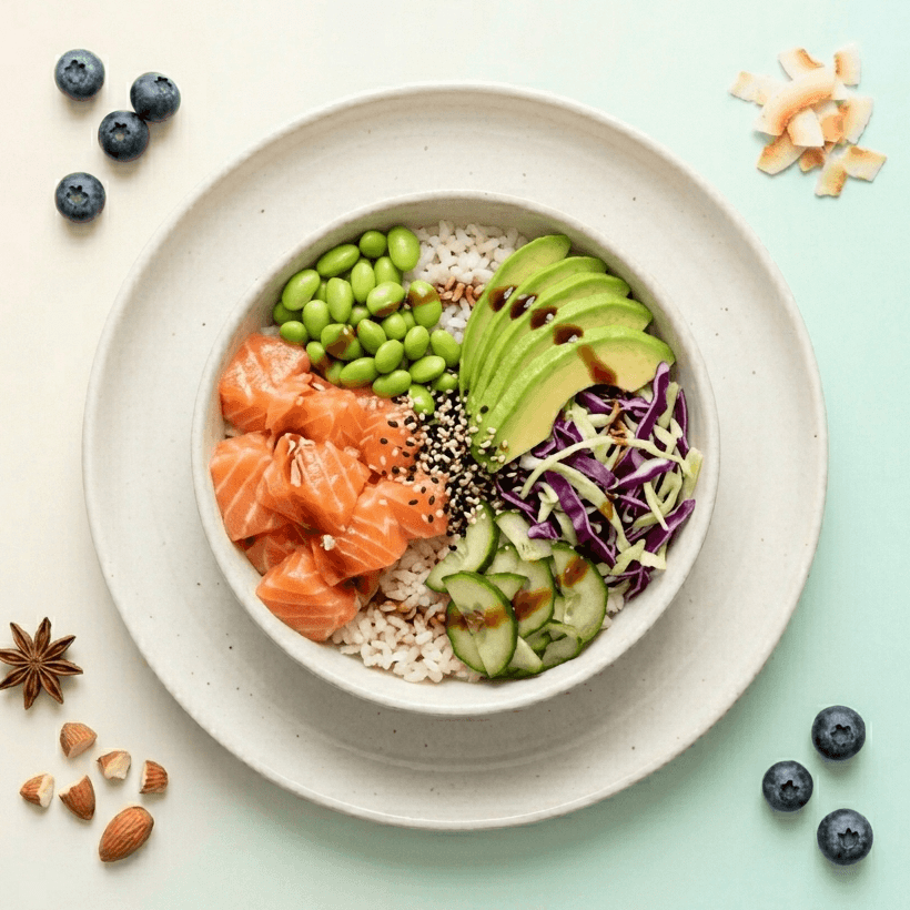 Poke bowl saumon-riz-avocat