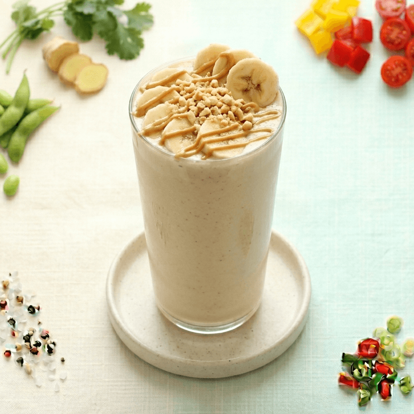 Shake protéiné banane et beurre de cacahuète