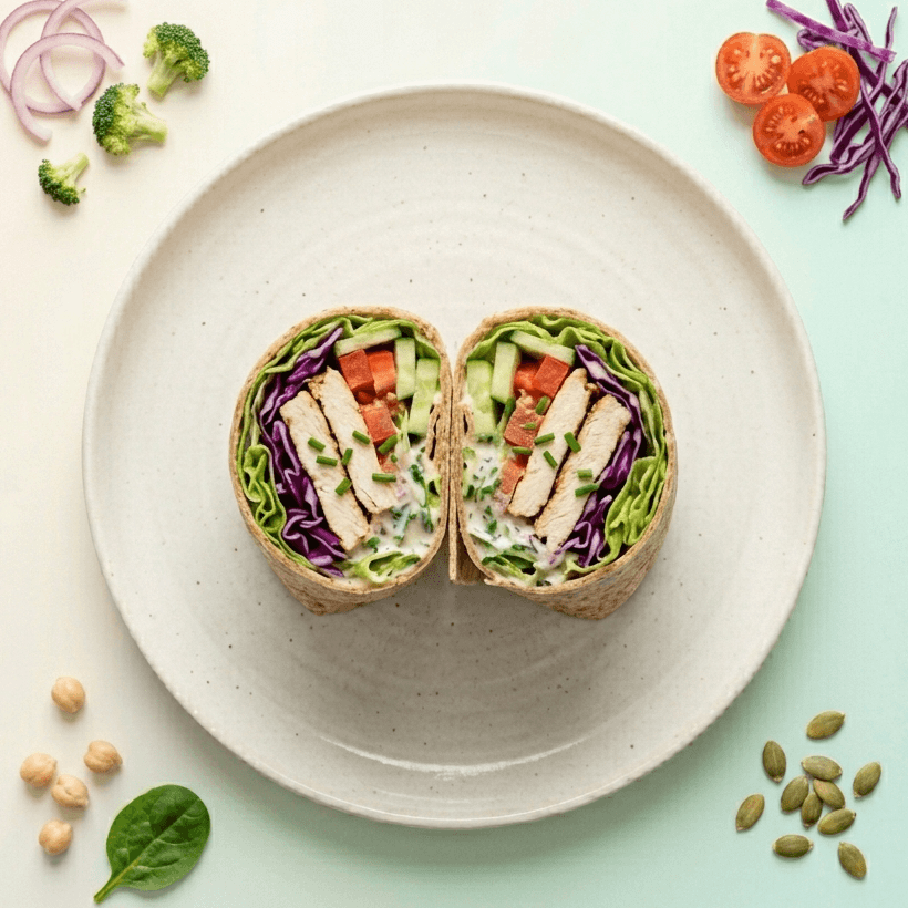 Wrap poulet-crudités
